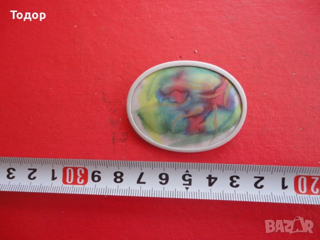 Рисувана брошка върху коприна 2