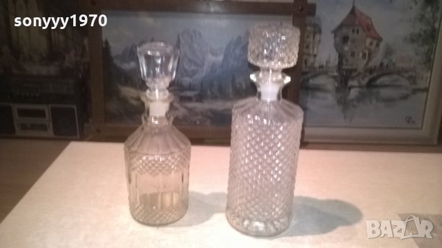 стъкленици с тапи за колекция коняк или уиски-2бр, снимка 2 - Антикварни и старинни предмети - 27501383