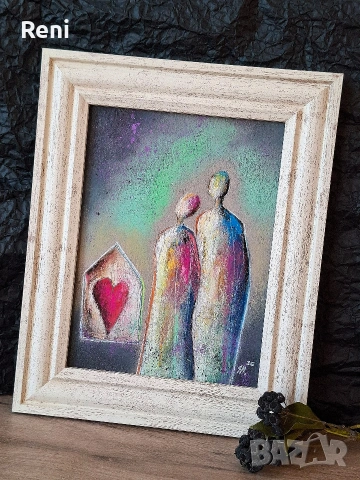 Дом, пастелна картина, оригинал, снимка 3 - Картини - 53535199