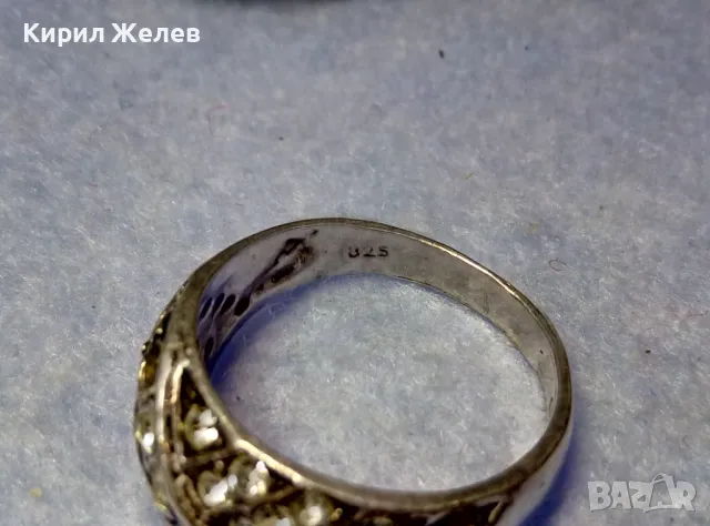 СТАР СКЪПОЦЕНЕН СРЕБЪРЕН ПРЪСТЕН СРЕБРО 925 с ИСКРЯЩИ ФАСЕТИРАНИ ЦИРКОНИ 48652, снимка 5 - Пръстени - 50354713