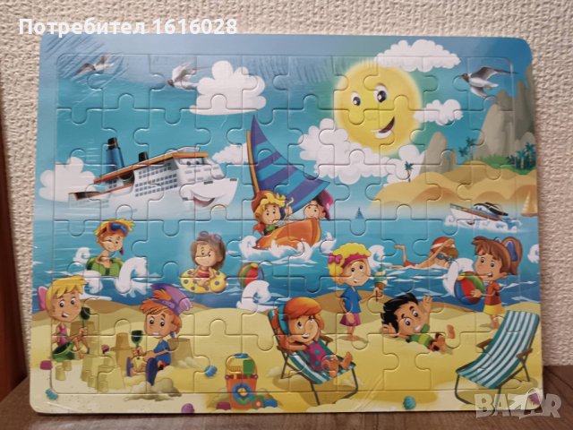 Нов детски дървен пъзел - Забавление на плажа., снимка 3 - Игри и пъзели - 43604918