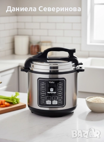 Мултикукър под налягане Voltz ОV51985I6 1000W, 6л., 9програми, Инокс 