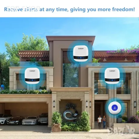 Комплект Безжичен Пейджър за болногледачи/бутон за повикване/2 предавателя/3 приемника, снимка 5 - Аналогови камери - 49308731