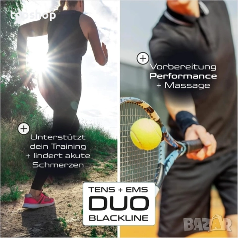 Чисто ново запечатано Prorelax TENS / EMS Duo Blackline | Устройство за електростимулация..., снимка 3 - Спортна екипировка - 51637855