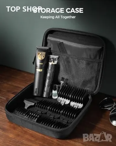 Нов GLAKER Професионален Комплект Машинка за Коса + Триър - 15 Гребена, снимка 4 - Машинки за подстригване - 49321398