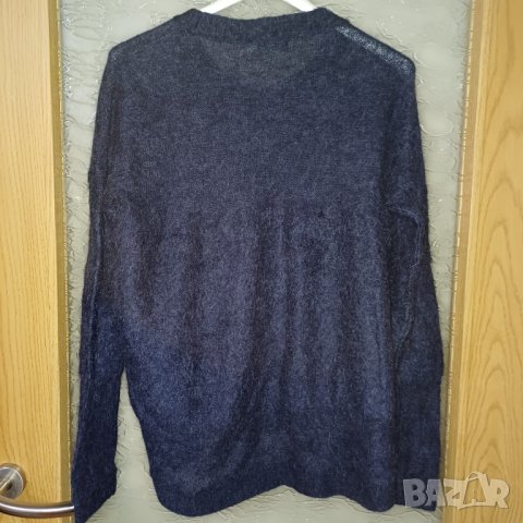 Син пуловер мохер, вълна и алпака М, снимка 3 - Блузи с дълъг ръкав и пуловери - 43340131