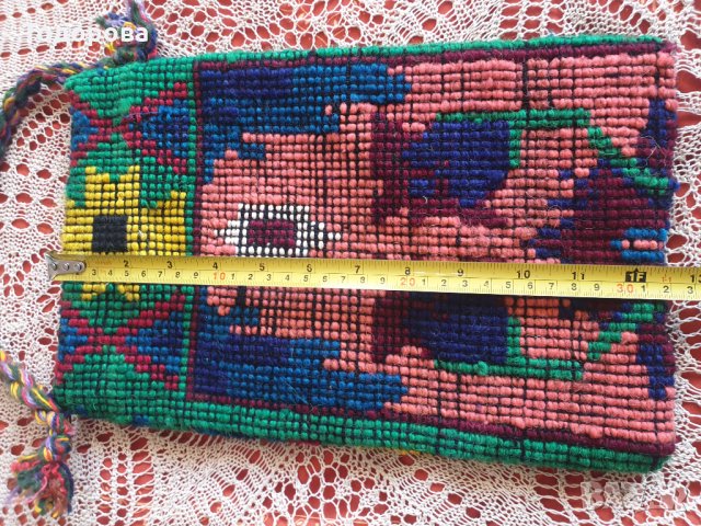 Автентична вълнена ръчнотъкана овчарска торбичка., снимка 3 - Антикварни и старинни предмети - 35557979