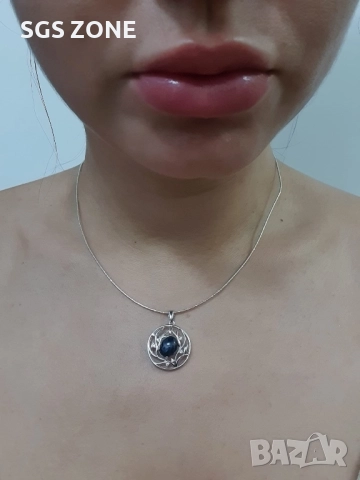 Сребърна висулка 925 с аквамарин, цитрин, аметист, сапфир или рубин, снимка 4 - Колиета, медальони, синджири - 52365709