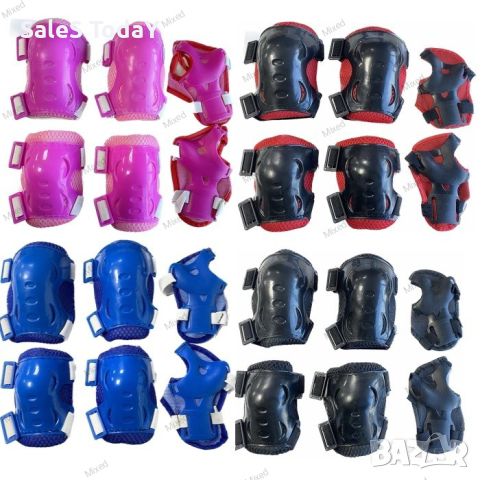 Наколенки, протектори за китки и налакътници, 6бр., син цвят, снимка 2 - Други - 44861097