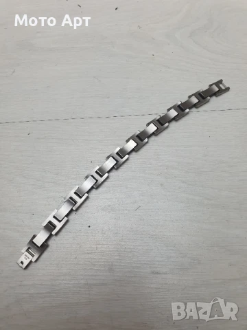 Стоманена верижга верига гривна мъжка за голяма ръка рокерска Калена стомана, снимка 5 - Гривни - 51068085
