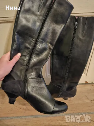 Кожени ботуши на ток , снимка 4 - Дамски обувки на ток - 48452311
