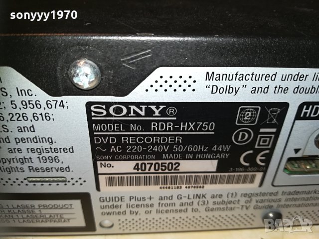 SONY RDR-HX750 USB/HDMI/HDD/DVD RECORDER 1504211649n, снимка 15 - Плейъри, домашно кино, прожектори - 32561512