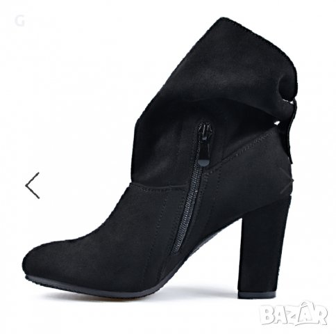 Елегантни велурени боти, снимка 2 - Дамски обувки на ток - 27469906
