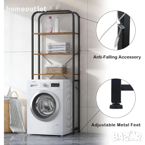 ПРОМОЦИЯ Висок стелаж за съхранение, подходящ за баня, тоалетна и перално помещение  10CZLDSF12TW, снимка 4 - Етажерки - 50939379