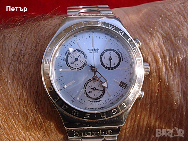 ПРОДАВАМ ОРИГИНАЛЕН SWATCH ЧАСОВНИК/IRONY CHRONOGRAPH/ Швейцарски Кварцов Хронограф, снимка 6 - Мъжки - 52708810