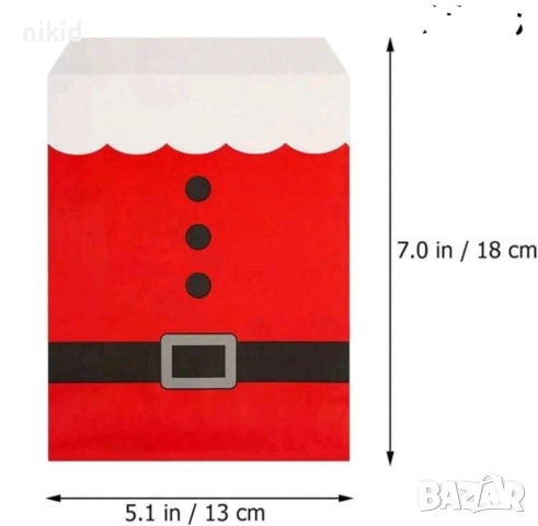 Хартиен плик пликове пликчета торба торби торбички Дядо Коледа коледна коледни за сладки подарък , снимка 4 - Други - 51502893
