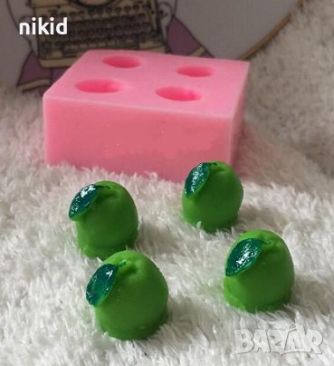 3d 4 бр мини ябълка силиконов молд форма фондан декор торта