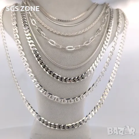 Голям Избор от Италиански Верижки и Гривни Сребро Проба 925, снимка 8 - Гривни - 49988980