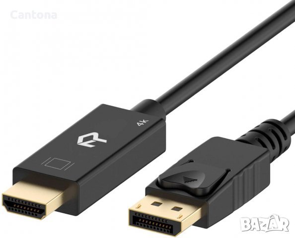 Rankie DisplayPort (DP) към HDMI кабел, 4K резолюция, 200 см, снимка 1 - Кабели и адаптери - 37744781