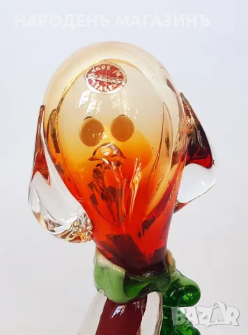 МУРАНО - MURANO - статуетка куче фигура изцало от цветно стъкло етикет , снимка 13 - Други ценни предмети - 47777567