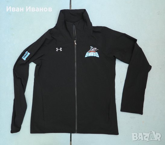 тънко водоустойчево горнище Under Armour Black UA Squad Woven Jacket, снимка 5 - Спортни екипи - 30780757