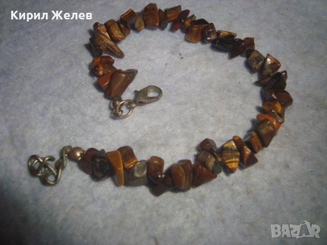 СКЪПОЦЕННА ХЕНД МЕЙД АРТ ГРИВНА с КАМЪНИ НАТУРАЛНО ТИГРОВО ОКО 21528, снимка 5 - Гривни - 37715766