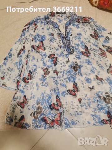 Феерична блуза на пеперуди, снимка 1 - Блузи с дълъг ръкав и пуловери - 43225872
