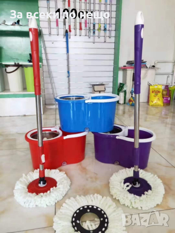 Многофункционална кофа моп центрафуга с 1 резервен моп, снимка 2 - Мопове, кофи, четки и метли - 44906434