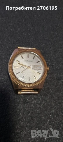 Винтидж руски позлатен механичен часовник Cornavin. Покритие 22 карата, снимка 2 - Мъжки - 51085092