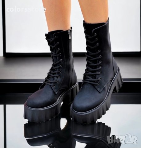 Боти на ток - черен набук - NA90