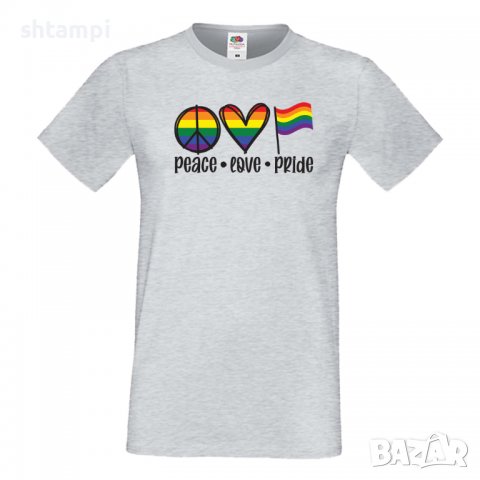 Мъжка тениска Peace Love Pride 2 Прайд,Празник.Повод,Изненада, снимка 4 - Тениски - 37103396