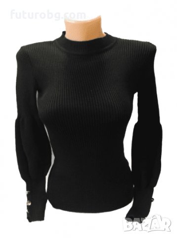 Ефектна блуза от финно плетиво с бухнал ръкав , различни цветове, снимка 2 - Блузи с дълъг ръкав и пуловери - 35645920