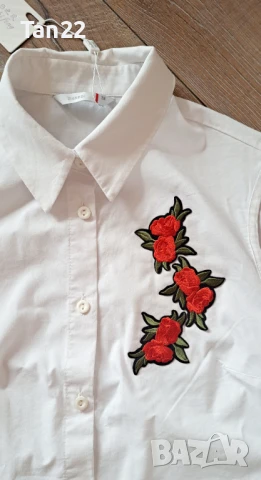 Нежна бяла  дамска риза, снимка 4 - Ризи - 51237398