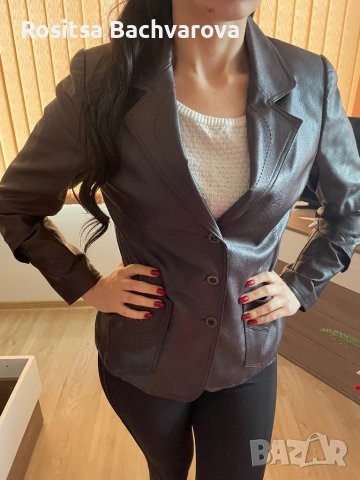 Лилаво кожено сако, размер Л, снимка 1