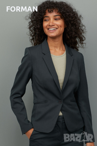 СТИЛНО и ЕЛЕГАНТНО тъмносисиво ВТАЛЕНО сако, снимка 1