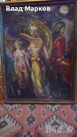 Стара класическа маслена картина , снимка 8 - Колекции - 39766316