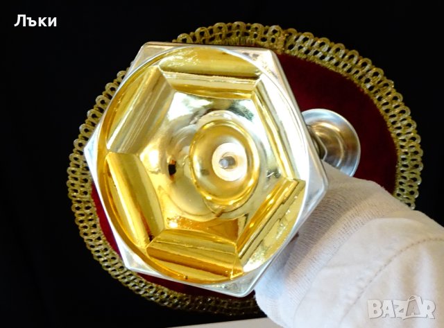 Английски посребрен свещник Art Deco,маркиран. , снимка 6 - Антикварни и старинни предмети - 43845937