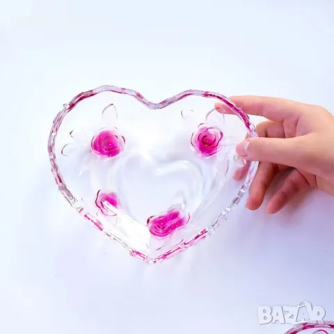 Чинийка под формата на сърце с розички, снимка 6 - Чинии - 48858747