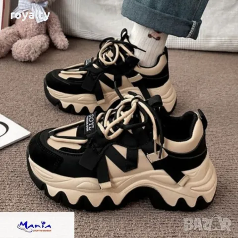 Дамски олекотени маратонки на платформа, снимка 2 - Маратонки - 49929627