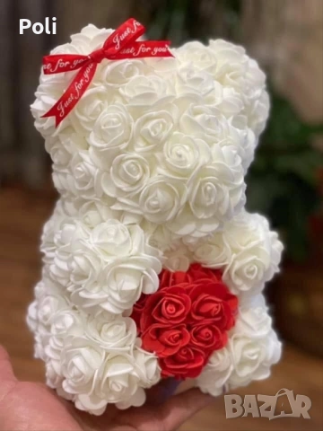 Мече от Вечни Рози в Луксозна Подаръчна Кутия/Подарък за Свети Валентин, 8-ми Март, снимка 3 - Декорация за дома - 53360450