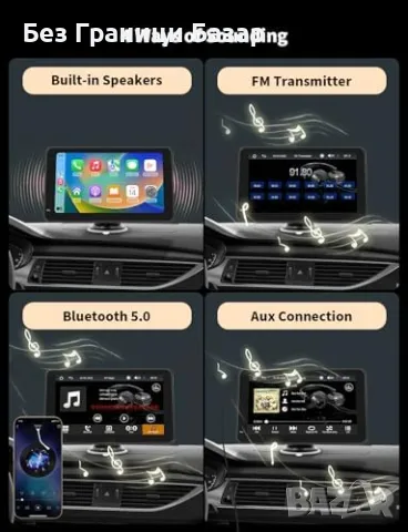 Нов Безжична CarPlay/Android Auto 7" HD екран + камера за паркиране , снимка 6 - Друга електроника - 48239510
