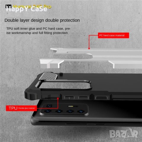Удароустойчив кейс калъф гръб за Huawei P40 Lite, снимка 3 - Калъфи, кейсове - 28611435