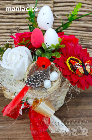 Кошнички с ароматни цветя от пластичен сапун, снимка 1 - Декорация за дома - 44863684