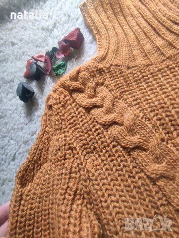 Дамски пуловер с голи рамене в цвят кафяв Рр S, снимка 2 - Блузи с дълъг ръкав и пуловери - 43284599