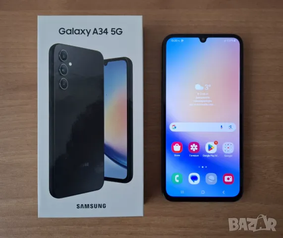 Смартфон Samsung Galaxy A34 5G Dual Sim, черен, в гаранция до 22.11.2025г., в идеално състояние, снимка 2 - Samsung - 47990299