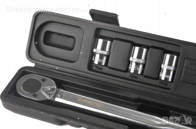 Динамометричен ключ 12 28 – 210 Nm + комплект вложки (17, 19, 21 мм), снимка 4 - Ключове - 43153183