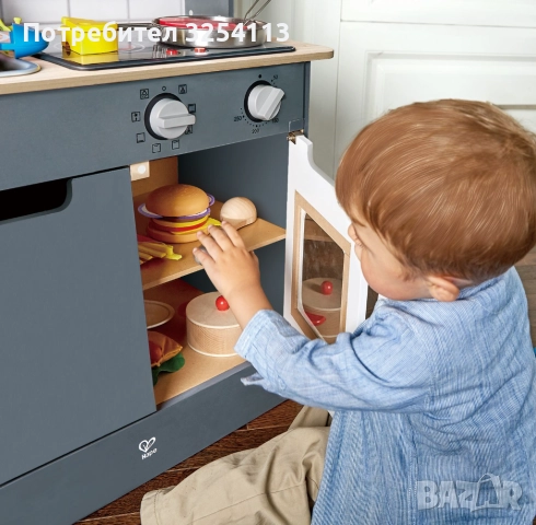 Детска дървена кухня звук и светлина, снимка 5 - Играчки за стая - 52494403