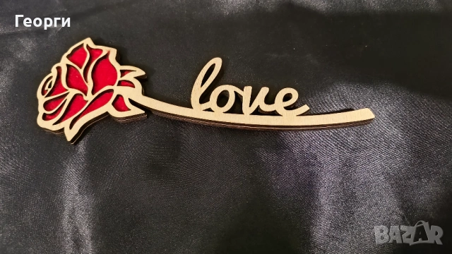 Дървена подаръчна кутия с роза “Love” – ръчна изработка, снимка 7 - Декорация за дома - 53238919