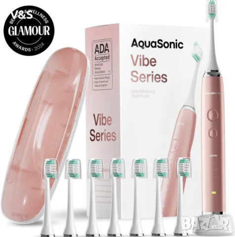 Електрическа четка за зъби, одобрена от ADA – 8 глави за четки и куфар за пътуване – 40 000 VPM мото