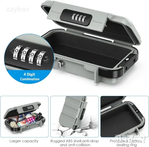 Надстроен преносим сейф, сейф с код, водоустойчив мини сейф за пътуване, снимка 3 - Други стоки за дома - 47498839
